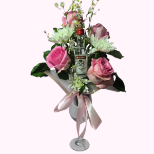 Smirnoff & Wine Glass Rose Bouquet