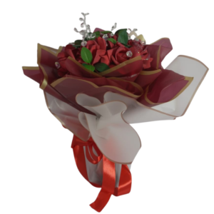 Artificial Rose Bouquet Wine Bottle