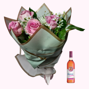 Wine Bottle Rose Bouquet